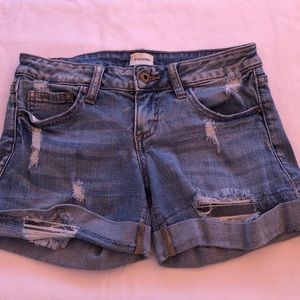 Sneak peek denim shorts